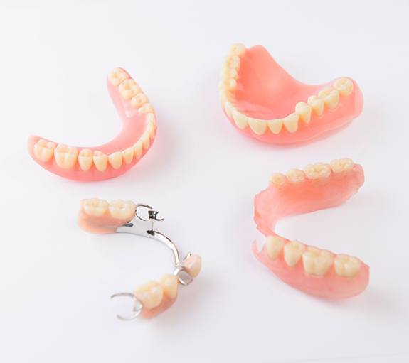 Various kinds of dentures